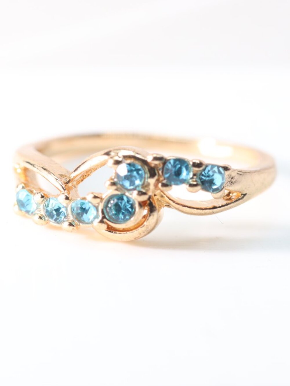 GoldPlated Cute crystal Statement Ring Size 8 New